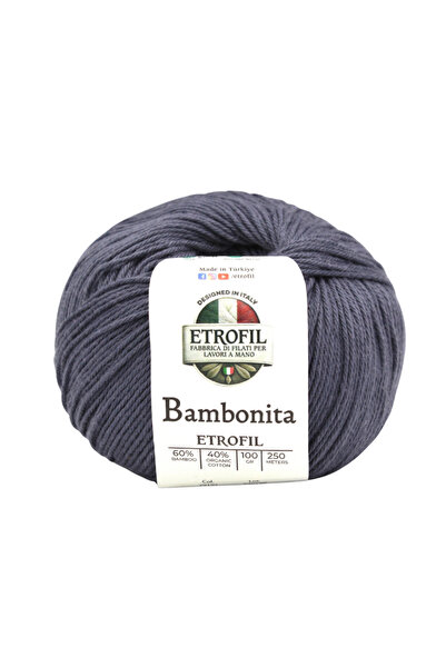 Etrofil Bambonita Knitting Yarn Night Navy Blue 60% Bamboo 40% Organic Cotton...
