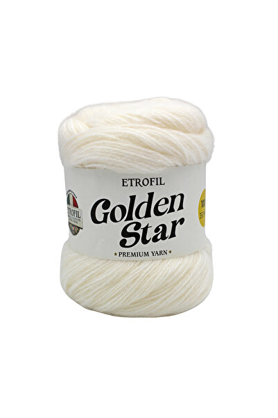 Etrofil Golden Star Knitting Yarn Off-White 75% Premium Acrylic 25% Organic M...