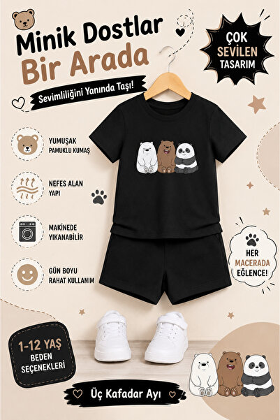 OVERMAX 3 Kafadar Printed Children's Set – T-Shirt & Shorts 2-Piece Combinati...