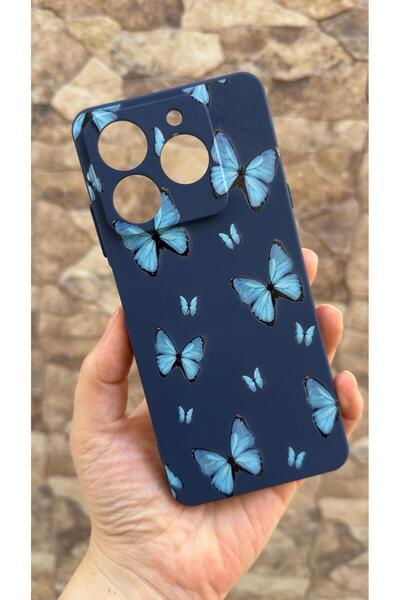Vip Case General Mobile Era 50 Uyumlu Mavi Kelebek Desenli Silikon Darbe Emic...
