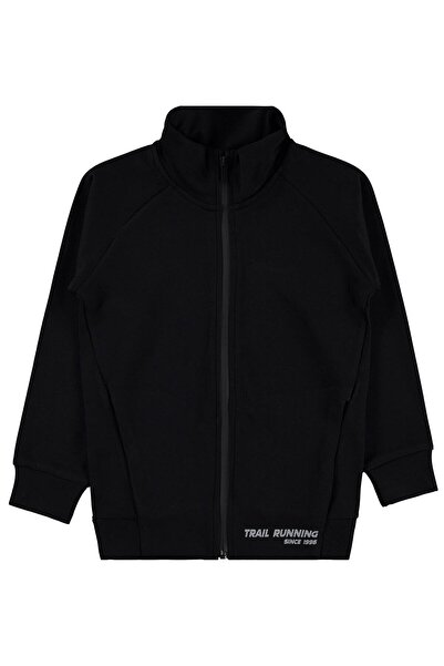 Civil Boys Cardigan cu imprimeu reflectorizant pentru copii de 6-9 ani - Negru