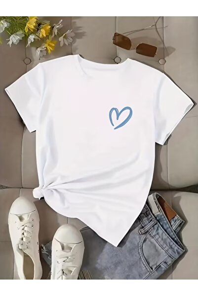 PAVRO Unisex Άνετο T-shirt με μικτό σχέδιο και στάμπα