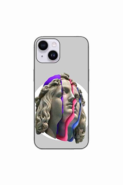 OEM Case compatible with Apple iPhone 14 Silicone Gel Tpu Pattern Neon Ruins