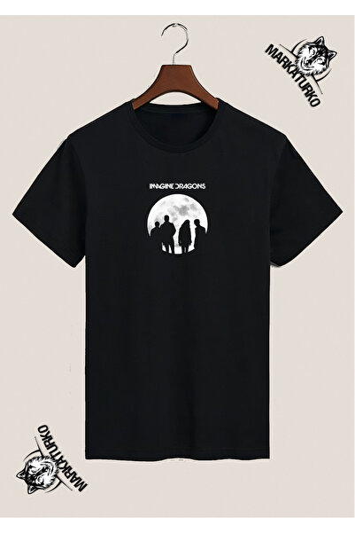 MarkaTurko Imagine Dragons Special Design Printed Black T-Shirt