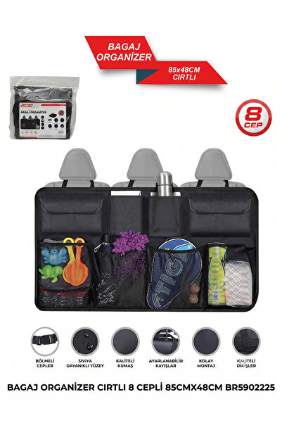 VİTEKSA 8-Pocket Car Trunk Organizer Bag Organizer Car Bag Auto Interior Acce...