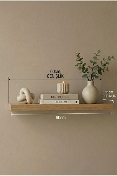 Yurupa ALPINE 60 cm Dekoratif Duvar Rafı Modern Minimalist Yüzer Raf Sepet AL...