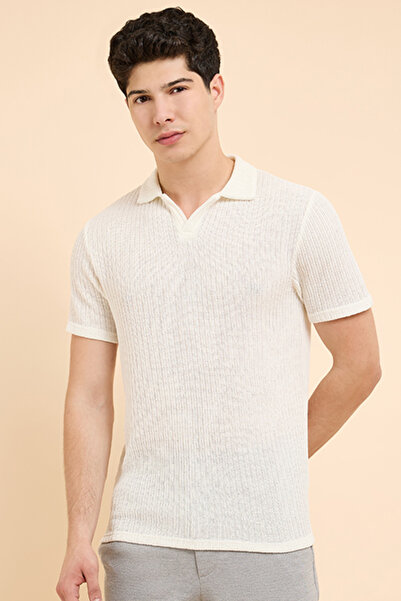 R&B Knitted Polo T-Shirt with Short Sleeves
