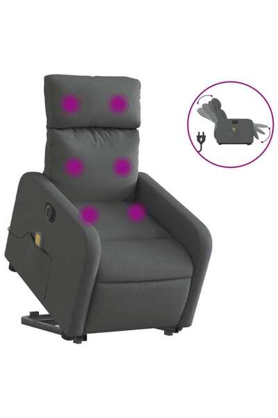 vidaxl Electric reclining massage chair with lift, dark gray textile