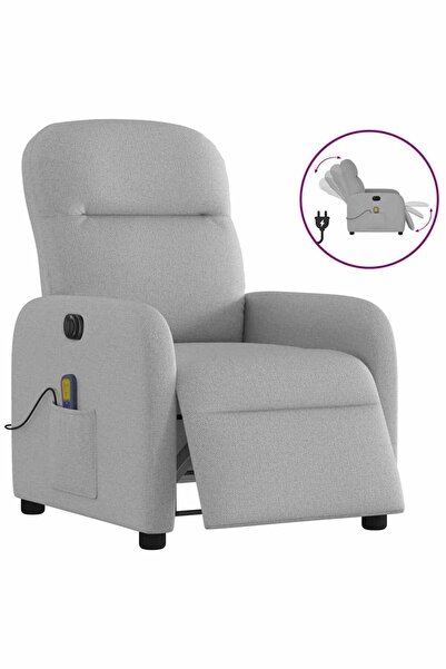vidaxl Scaun reclinabil electric pentru masaj Cloud Grey Fabric