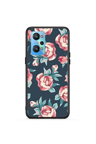 Other Realme Gt Neo 2 Purple roses Black Glossy Θήκη