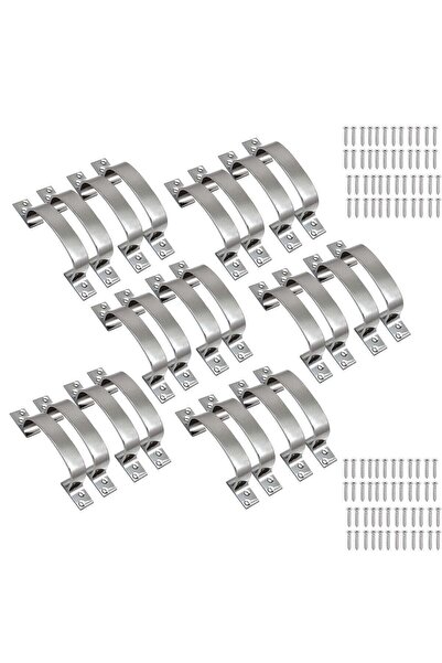Duravel Aluminium Cabinet Pull Handle with Mounting Screws, Silver Pack-Of 24