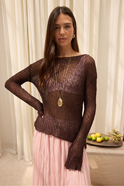 BOHEMAİ Meya Slim Fit Coffee Basic Top