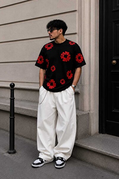 LOTS MODA TREND Baskılı Unısex Oversize tısort