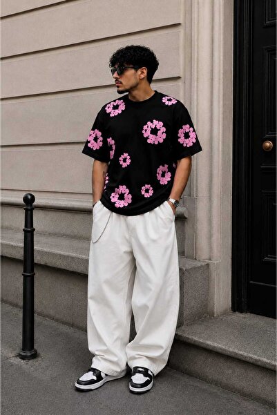 LOTS MODA TREND Baskılı Unısex Oversize tısort