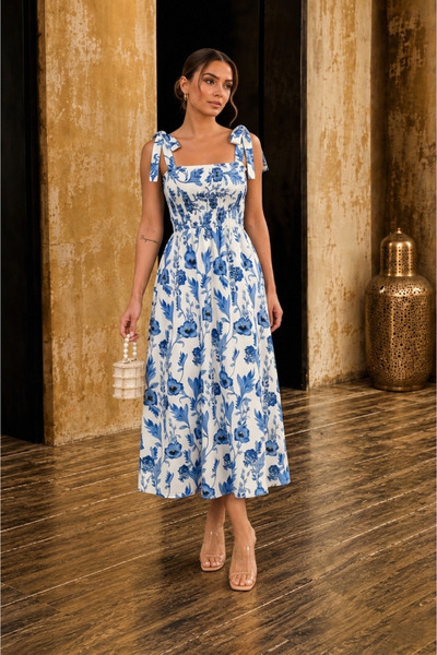 DRESSIFY WOMEN’S FASHION Γυναικείο φόρεμα με τιράντες και διακοσμητικό σχέδιο...