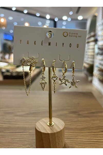 nunu takı Yakemiyou Colorful Stars Six-Piece Earrings