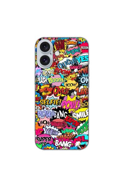 OEM Husa compatibila cu Apple iPhone 16 Silicon Gel Tpu Model Pop Art Pow Wow...