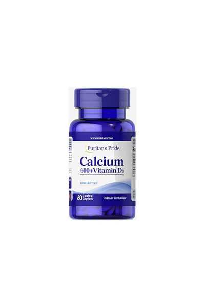 Puritans Pride CALCIUM 600+ VITAMIN D3 60S CAPLETS