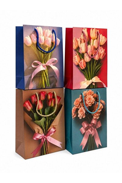 OEM Pungi cadou Buchet Lalele si Trandafiri 12/set