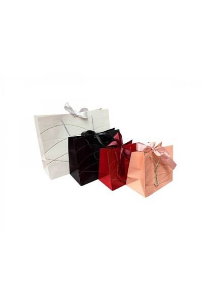 OEM Pungi Cadou Orizontal Cu Imprimeu Lantisoare 18x16x10cm Somon