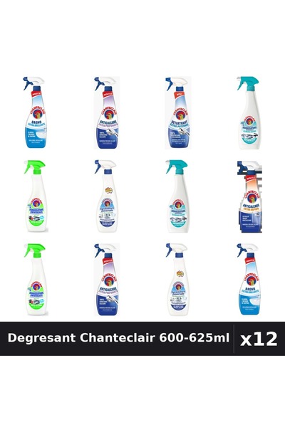 Chanteclair Set 12 Degresant Universal 600-625ml - 7 Arome, Anticalcar, Detar...
