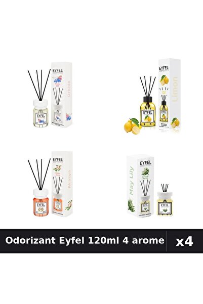 Eyfel Set 4 Odorizant Camera Betisoare 120ml - Orhidee, Lamaie, Acacia, Lacra...