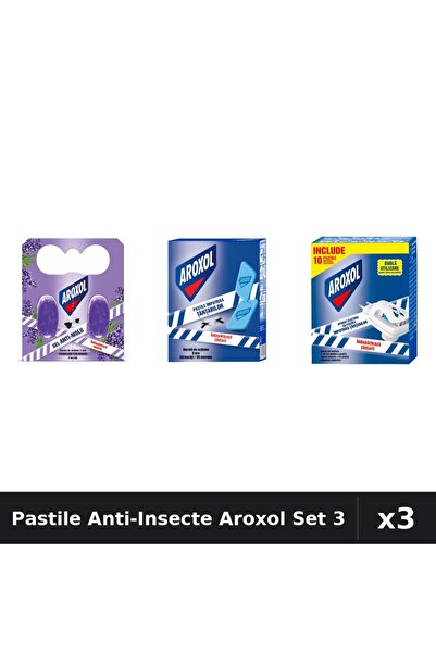 Aroxol Set 3 Pastile Anti-Insecte - 2 și 30 bucati - Protectie Gandaci, Tanta...