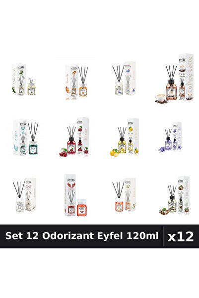 Eyfel Set 12 Odorizante Camera Betisoare, Acacia, Angel, Bumbac, Cafea, Cires...