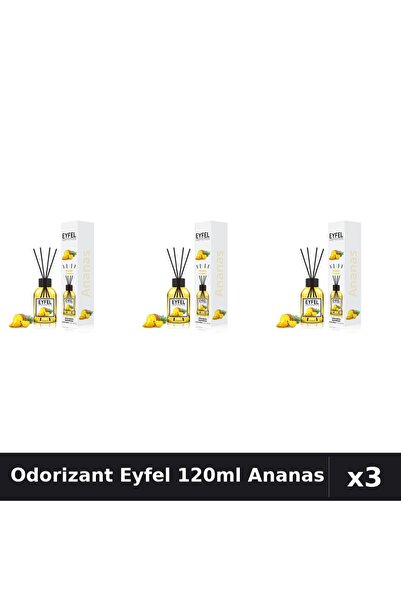Eyfel Set 3 Odorizant Camera Betisoare 120ml - Ananas, Parfum Intens Casa