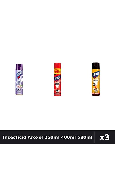 Aroxol Set 3 Spray Insecticid 250ml 400ml 580ml - Protecție Casă Eficientă