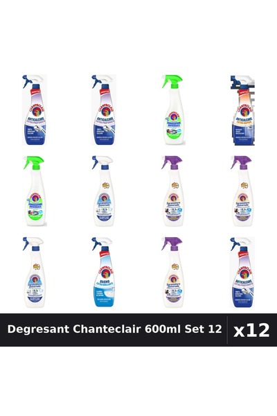 Chanteclair Set 12 Degresant Universal 600-625ml - 7 Arome, Anticalcar, Bicar...