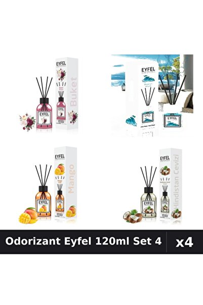 Eyfel Set 4 Odorizant Camera Betisoare 120ml - Bouquet, Ocean, Mango, Nuca Cocos