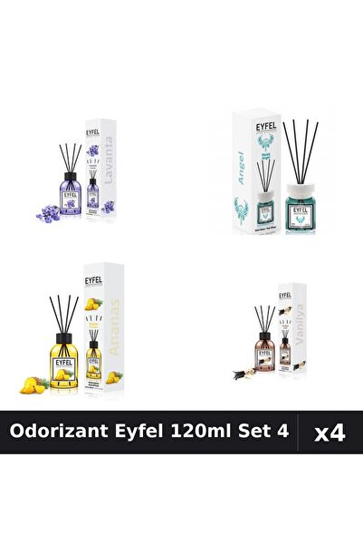 Eyfel Set 4 Odorizant Camera Betisoare 120ml - Lavanda, Angel, Ananas, Vanilie