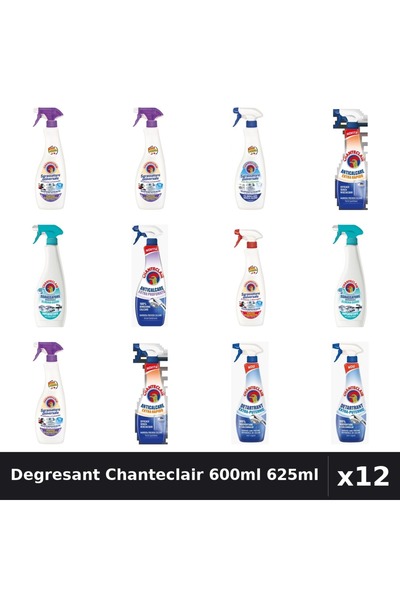 Chanteclair Set 12 Degresant Universal 600ml 625ml - 8 Arome Asortate Curatenie