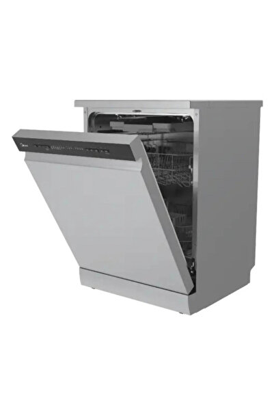 Midea غسالة أطباق WQP 14 W 5233 CS - سعة 14 مكان - 10 برامج - لون فضي