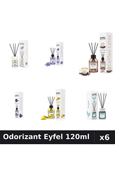 Eyfel Set 6 Odorizante Camera Betisoare - 6 Arome Asortate, 120ml