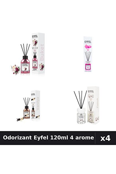 Eyfel Set 4 Odorizant Camera Betisoare 120ml - Bouquet, Bubble Gum, Vanilie, ...