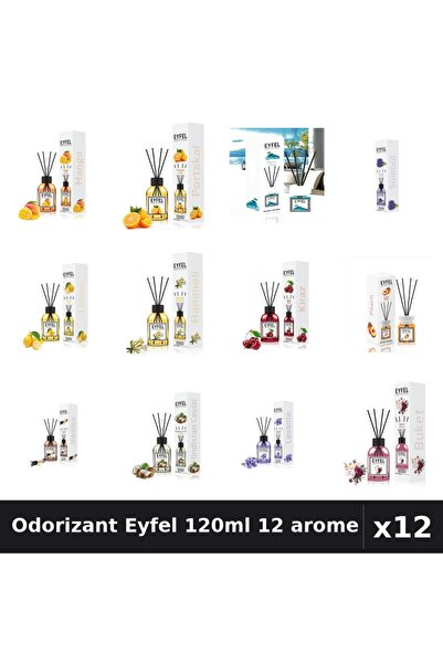 Eyfel Set 12 Odorizant Camera Betisoare 120ml - 12 Arome Asortate, Parfum Intens