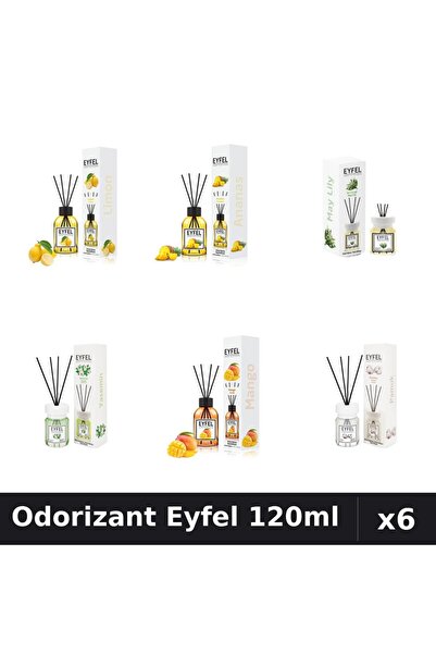 Eyfel Set 6 Odorizante Camera Betisoare - 6 Arome Asortate, 120ml Parfum