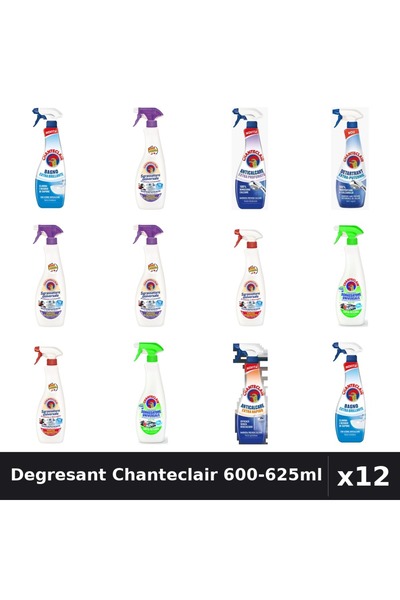 Chanteclair Set 12 Degresant Universal 600-625ml - 8 Arome, Anticalcar, Detar...