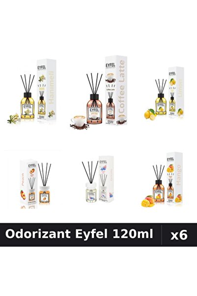 Eyfel Set 6 Odorizante Camera Betisoare - 6 Arome Asortate, 120ml Parfum