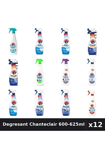 Chanteclair Set 12 Degresant Universal 600-625ml - 8 Arome, Anticalcar, Detar...