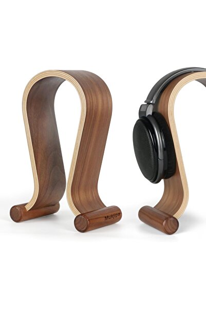 Generic Wooden Headphone Stand Stylish Desk Headset Holder for Over-Ear Headp...