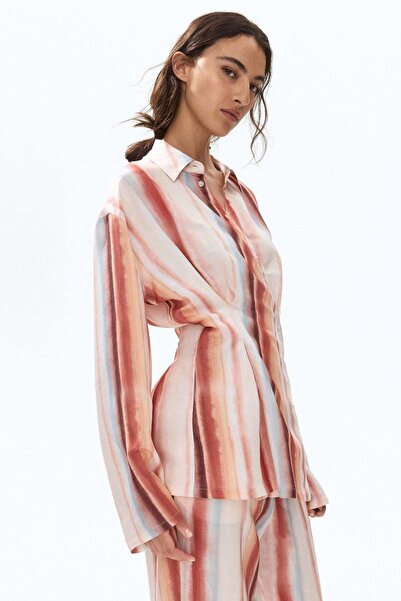 H&M Linen-blend wrap shirt