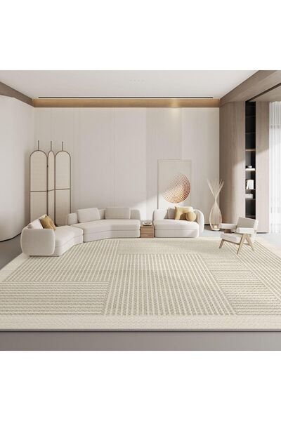 HI-FINE Large Area Rugs for Living Room Bedroom, Creamstyle Floor Area Rug Wi...