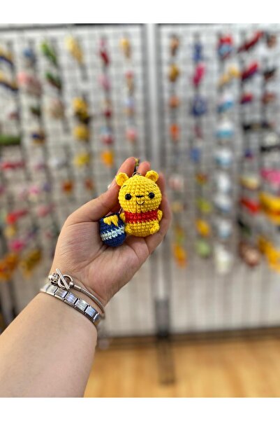 Hediye Mahzeni Minigurumi Organik Winnie The Pooh Örgü Anahtarlık