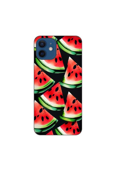OEM Θήκη συμβατή με Apple iPhone 12 από σιλικόνη gel TPU με σχέδιο φέτες καρπ...