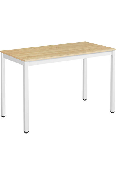 VASAGLE Birou de calculator, cadru metalic, 120x60x75 cm, lemn/alb