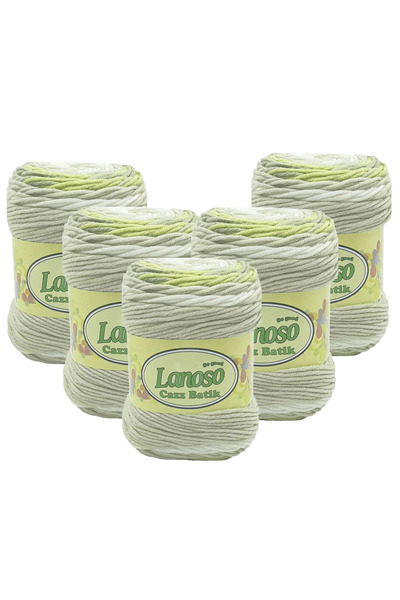 Lanoso 5 Pieces Cazz Batik (720) 100% Acrylic Hand Knitting Yarn Self-Pattern...