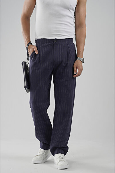 Butik TREND BİZ Pantaloni în dungi, largi, din lână Lycra